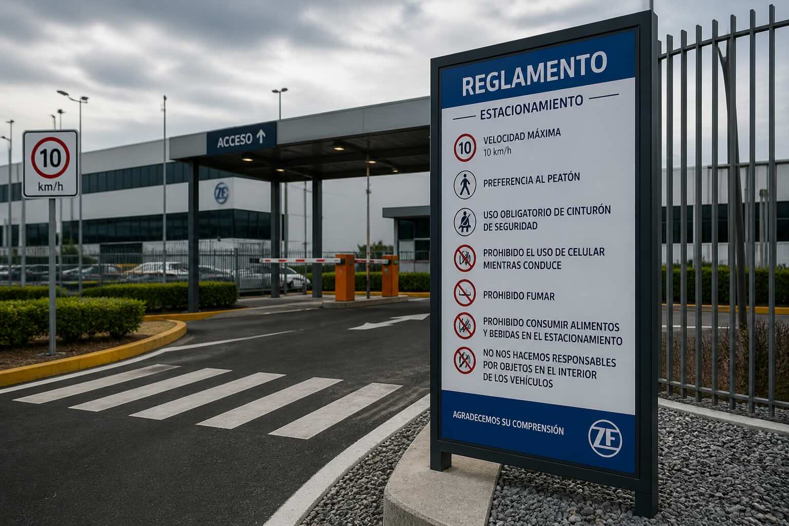 Señalización de reglamento para estacionamiento