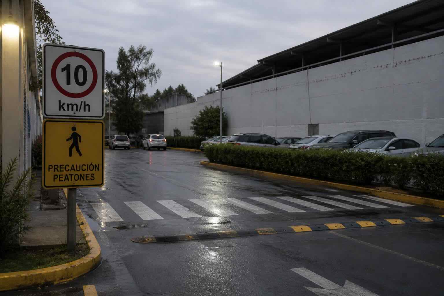 Señalización de velocidad para estacionamientos