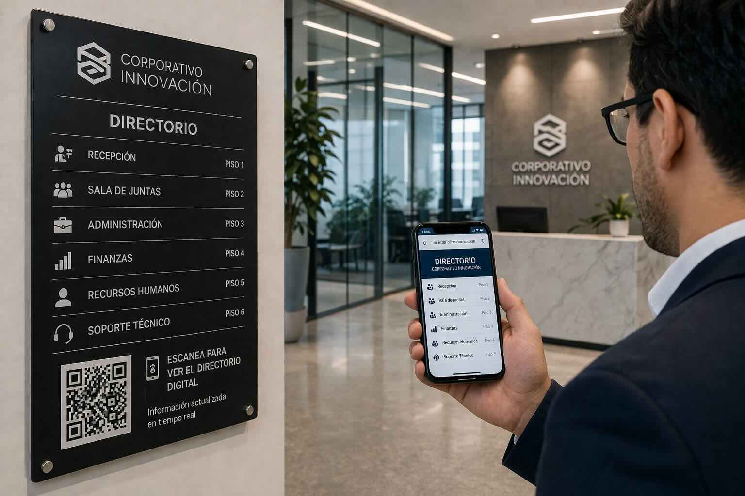 Señalización corporativa con QR