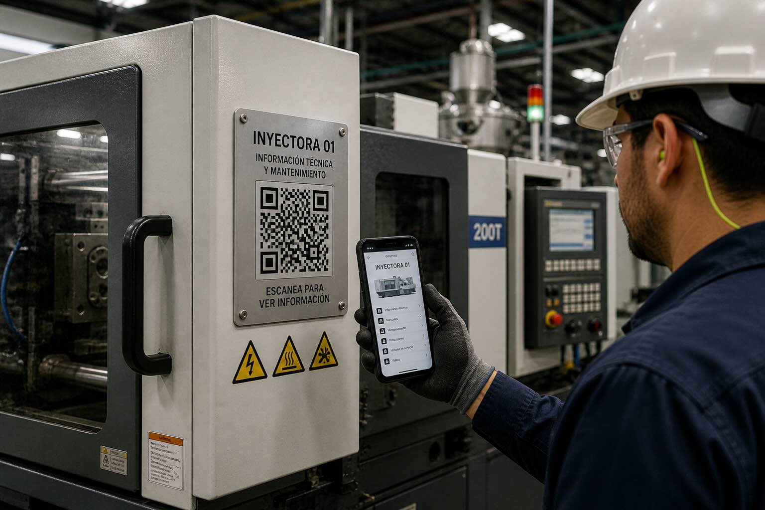 Maquinaria con QR